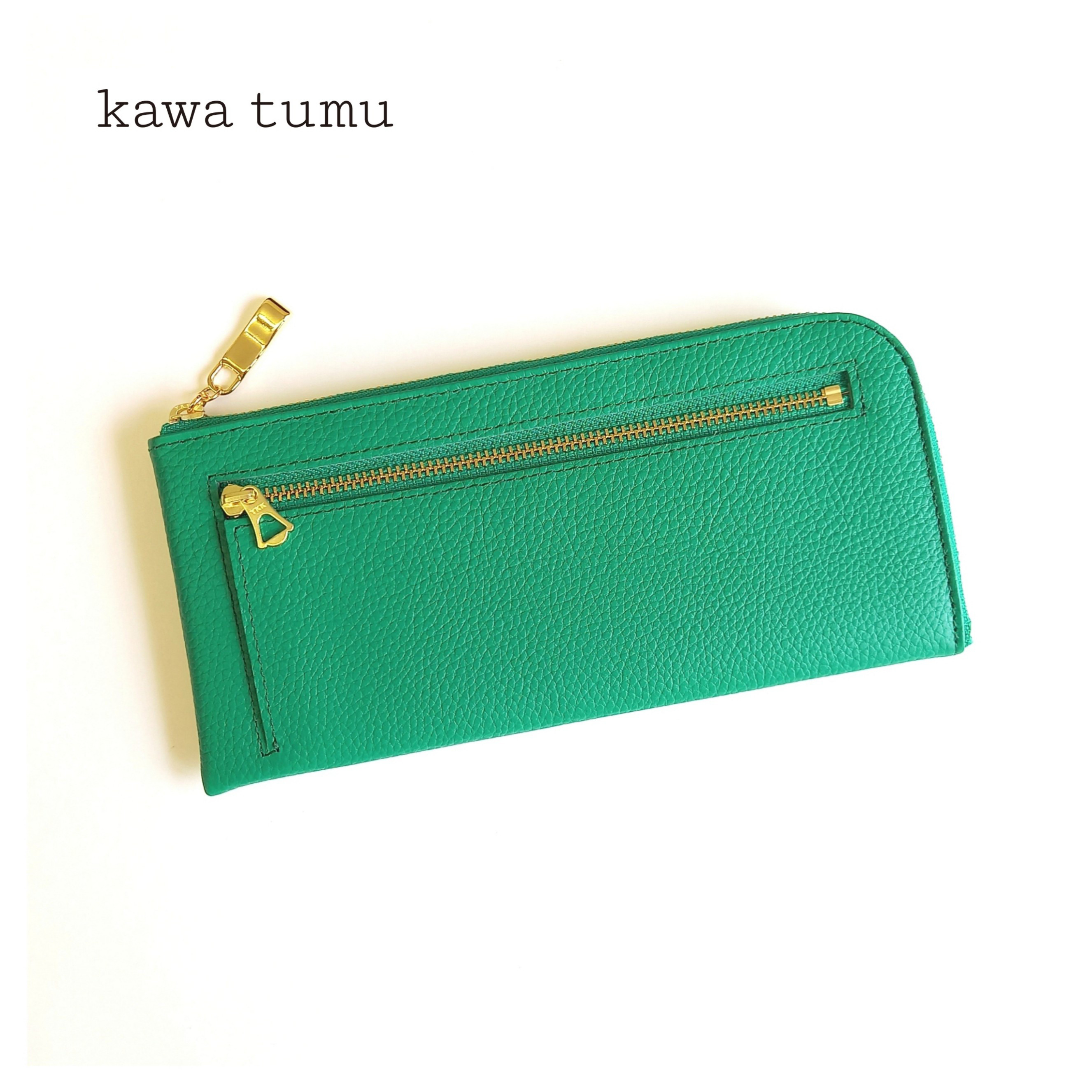 L字ファスナー財布　ゴールド お値下げ！kawa tumu