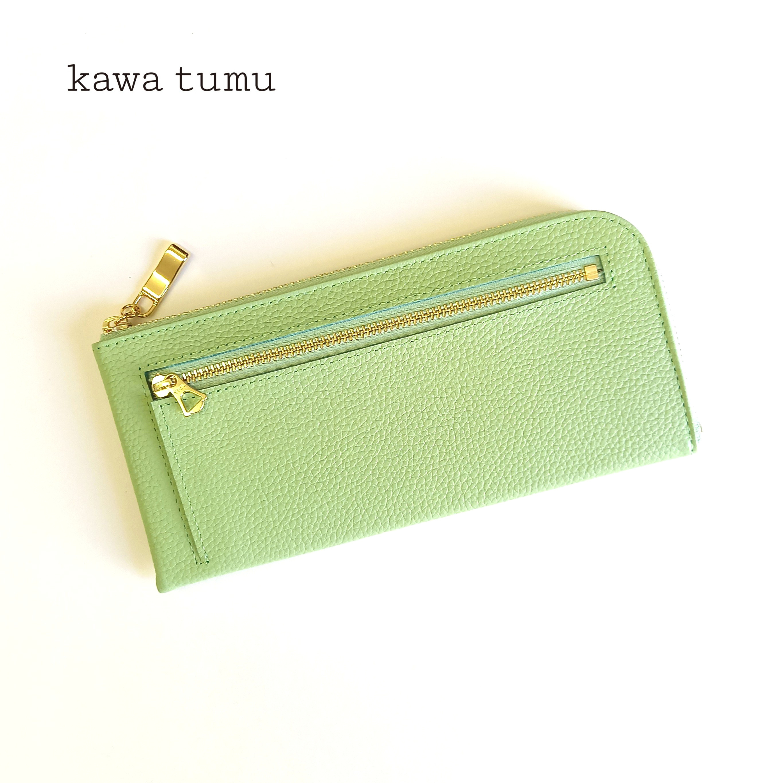 tumu L字ファスナー財布　ゴールド お値下げ！kawa