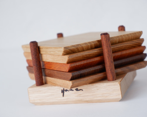 木質　コースターセット　無垢材　塗装品 楽天市場】コースター 木製 四角 銘木各1枚売り（ウエンジ・パーロッサ