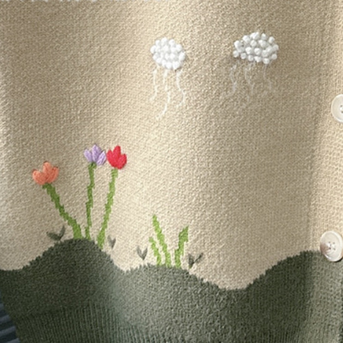 archivio Ciao刺繍 ノースリーブニットベスト