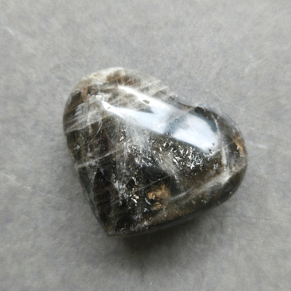 一点物】虹入り✨ モリオン 黒水晶 ハート ✩.*˚インテリア×天然石 