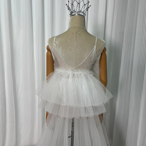 送料無料！人気上昇！オーバードレス オフホワイト ソフトチュール  