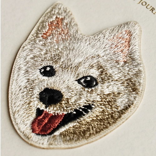 ステッカー ワッペン 刺繍 スピッツ 犬 dog ペットロス プレゼント