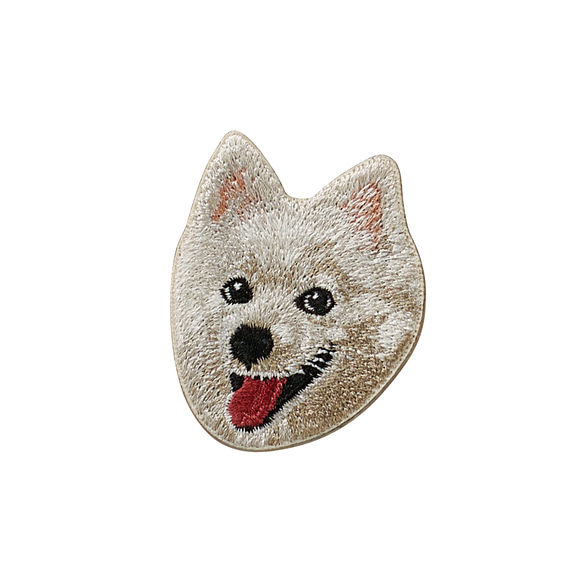 ステッカー ワッペン 刺繍 スピッツ 犬 dog ペットロス プレゼント