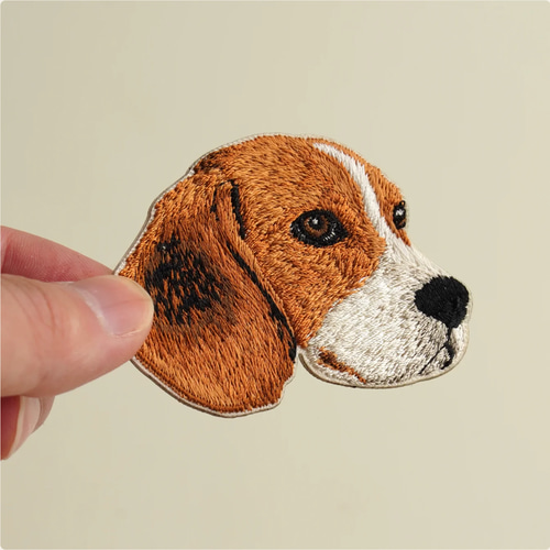 ステッカー ワッペン 刺繍 ビーグル 犬 dog ペットロス クリスマス