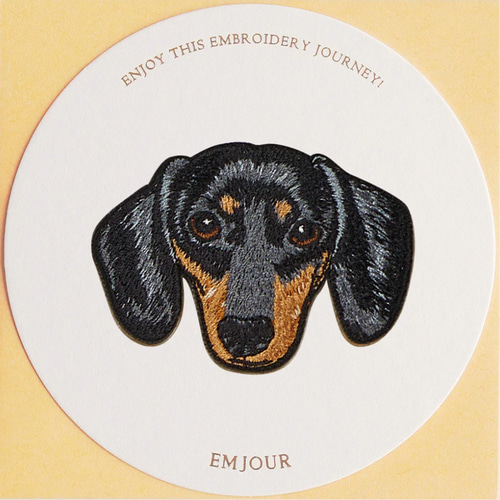ステッカー ワッペン 刺繍 ダックスフンド dog ペットロス