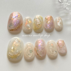 princess aurora ネイルチップ　成人式　結婚式　ブライダル 1枚目の画像