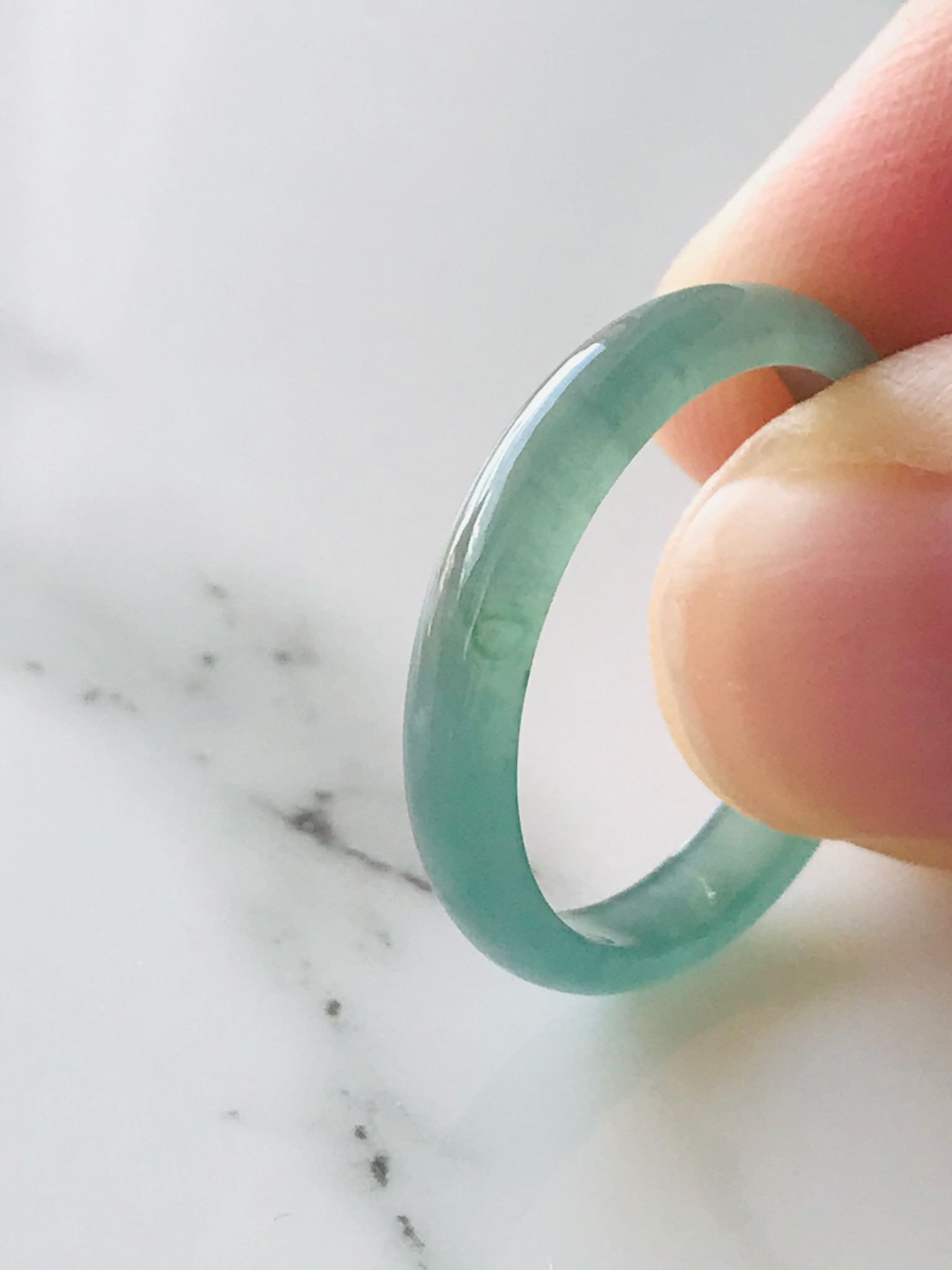 [R50-0032］ ジェイド　JADE ヒスイ　本翡翠　くりぬき　リング　天然石　一点物　グアテマラ産　18号