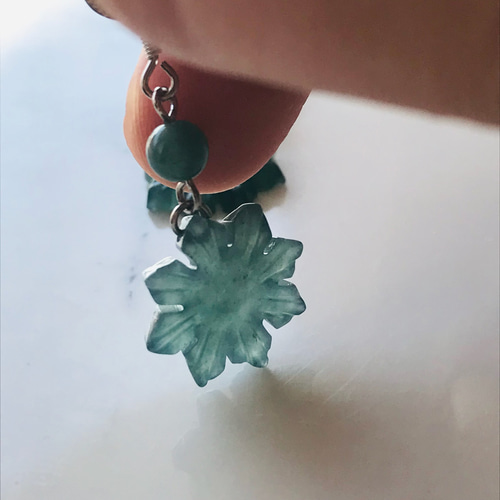 P95-001] ジェイド JADE ヒスイ 本翡翠 ピアス グアテマラ産 スノー 雪 