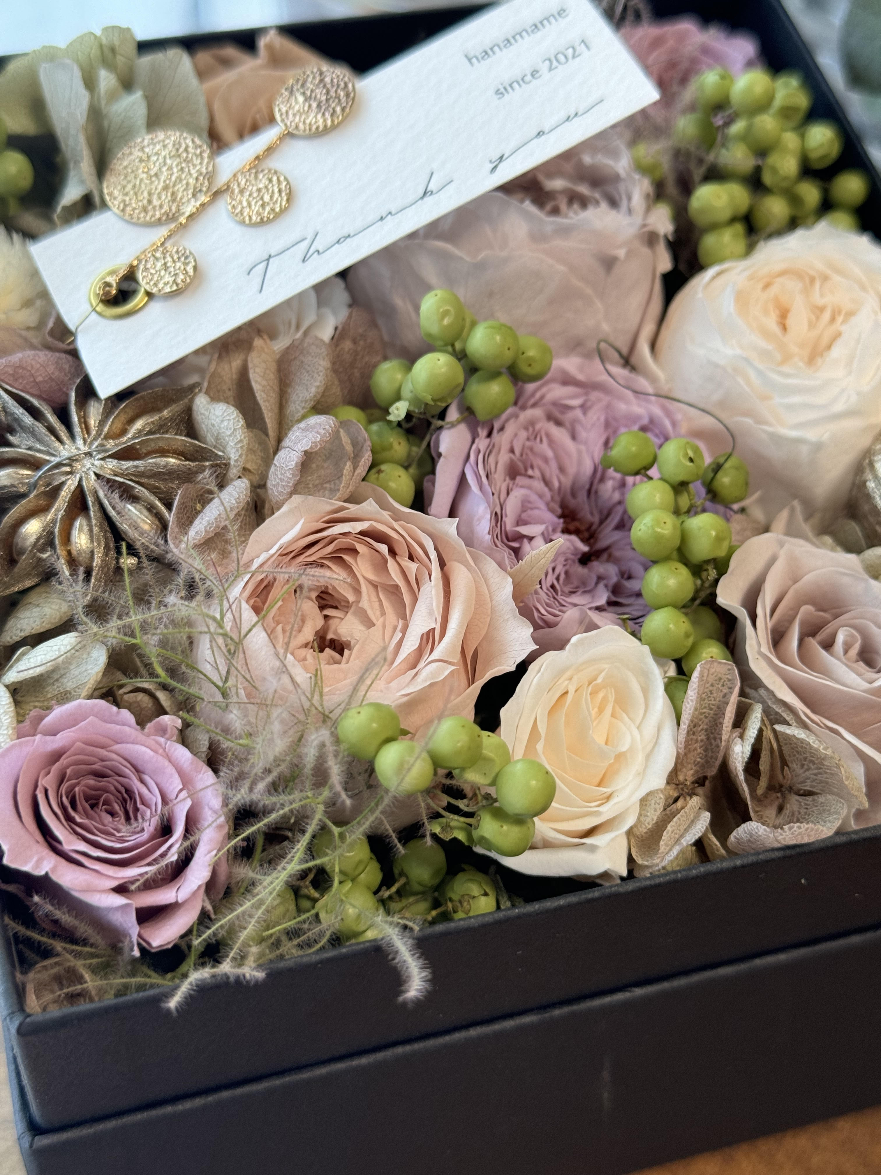 「 Flower Box 」Ｒｏｓｅ　✿ プリザーブドフラワー　スクエア