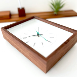 KATOMOKU dual use clock 10 ウォールナット km-147WRC 置き掛け兼用時計 静音 電波 4枚目の画像