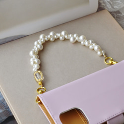 入道雲のようなもくもくパールストラップ＆シンプル　スマホストラップ　接続金具選べます！耐久性UP 9枚目の画像