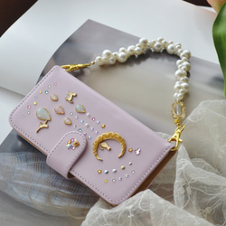 入道雲のようなもくもくパールストラップ＆シンプル　スマホストラップ　接続金具選べます！耐久性UP 11枚目の画像