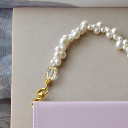 入道雲のようなもくもくパールストラップ＆シンプル　スマホストラップ　接続金具選べます！耐久性UP 12枚目の画像