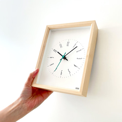 KATOMOKU dual use clock 10 ハードメープル km-147HMRC 置き掛け兼用時計 静音 電波 6枚目の画像