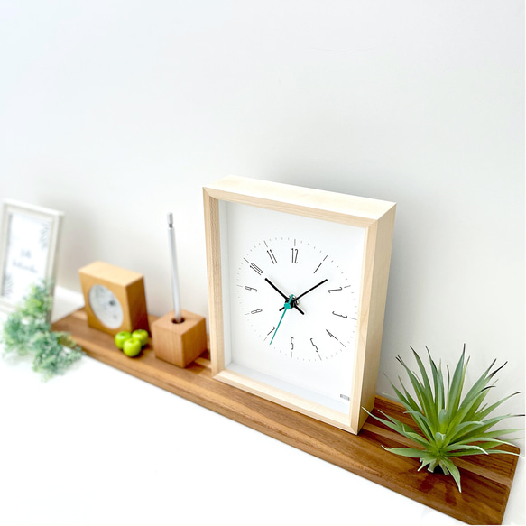 KATOMOKU dual use clock 10 ハードメープル km-147HMRC 置き掛け兼用時計 静音 電波 10枚目の画像