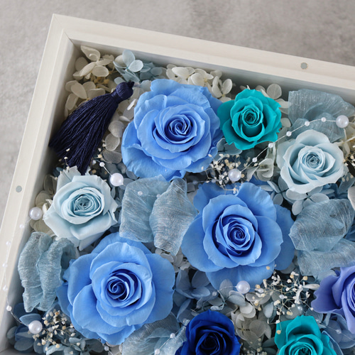 gradation-特大 胡蝶蘭-ブルー プリザーブドフラワーギフト 上品