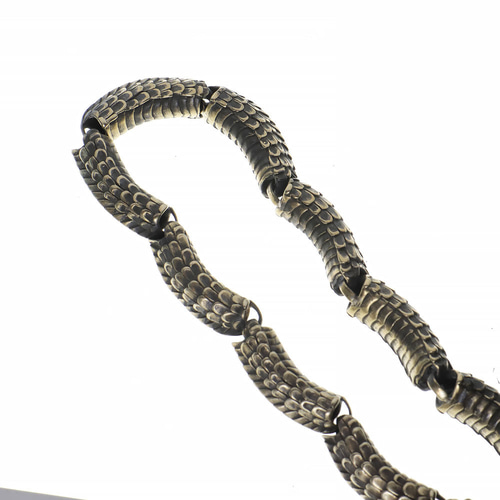 真鍮 ブラス ウォレットチェーン 東洋の龍 ドラゴン オリジナル 燻し