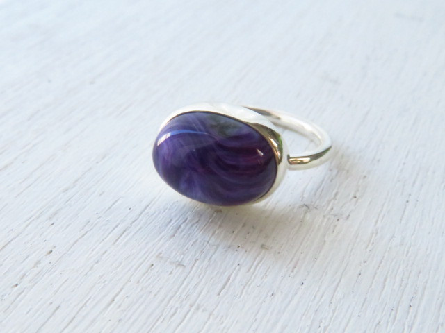 シルバー　チャロアイト　リング