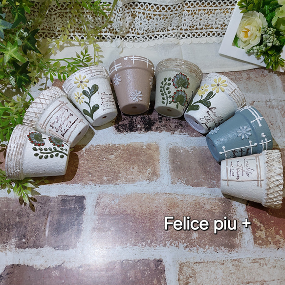 素焼き鉢セット⭐フラワー　アンティーク　鉢　リメイク鉢　リメ鉢　多肉　リメイク缶 素焼き鉢セット⭐フラワーアンティーク鉢リメイク鉢リメ鉢多肉リメイク缶