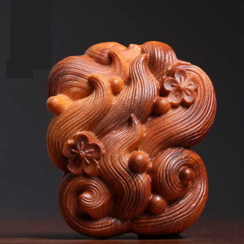 天然の崖柏の木 実木彫刻 狐の手ぶら下げの飾り 愛らしい九尾の狐