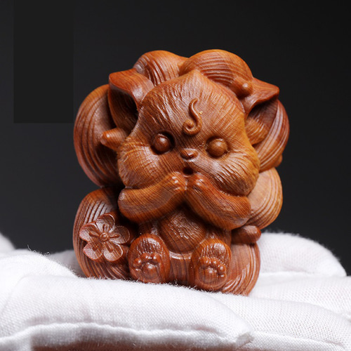 金色の能面 木彫り 手彫り 野干(やかん) 妖狐 能面 野干