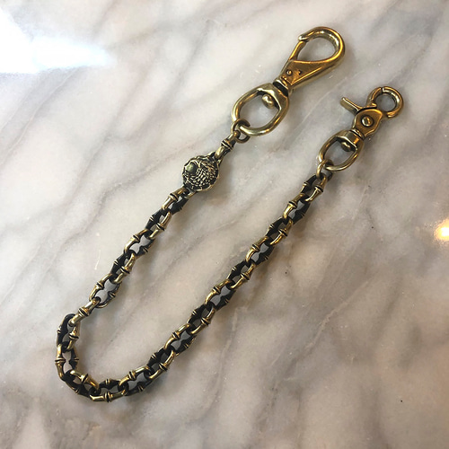 真鍮 ブラス ウォレットチェーン 高級 オリジナル 燻し加工 BRASS