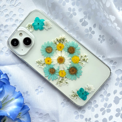 押し花スマホケース　ホログラム入り見本 ほぼ全機種対応 押し花 スマホケース No.504】ハンドメイドの