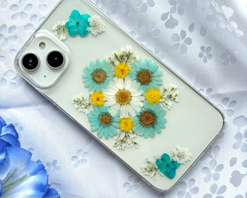 ほぼ全機種対応スマホケース❁】押し花スマホケース NO.517