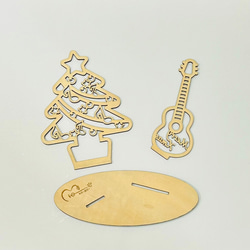 【クラシックギター&ツリーオーナメント】オリジナル、木製、レーザー彫刻、名入れ可能、記念品、クリスマスプレゼント 4枚目の画像