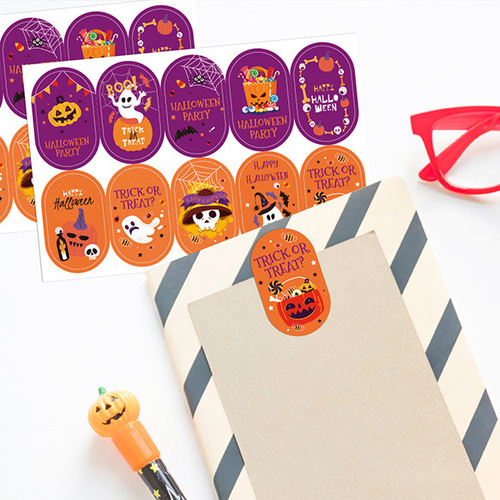 Q1187 10枚シート ラッピングシール ハロウィン印刷 Halloween