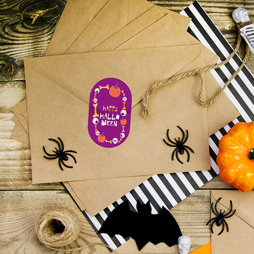 Q1187 10枚シート ラッピングシール ハロウィン印刷 Halloween