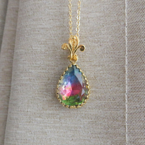 【4月中〆】　アイリスガラス　ネックレス　nichi nichi iris] Necklace [8] - nichinichi