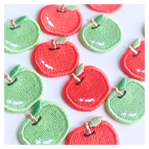 りんご)3枚入 刺繍ワッペン ワッペン・アップリケ Oddeye(オッドアイ
