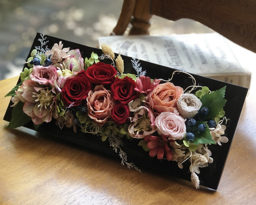 プリザーブドフラワーフレーム/枯れないお花ギフト/送料無料/大切な方