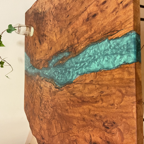 けやきのローテーブル 折りたたみテーブル レジンテーブル リバー  