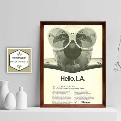 ルフトハンザ LA 1960年代 アメリカ ビンテージ 雑誌 広告 額付