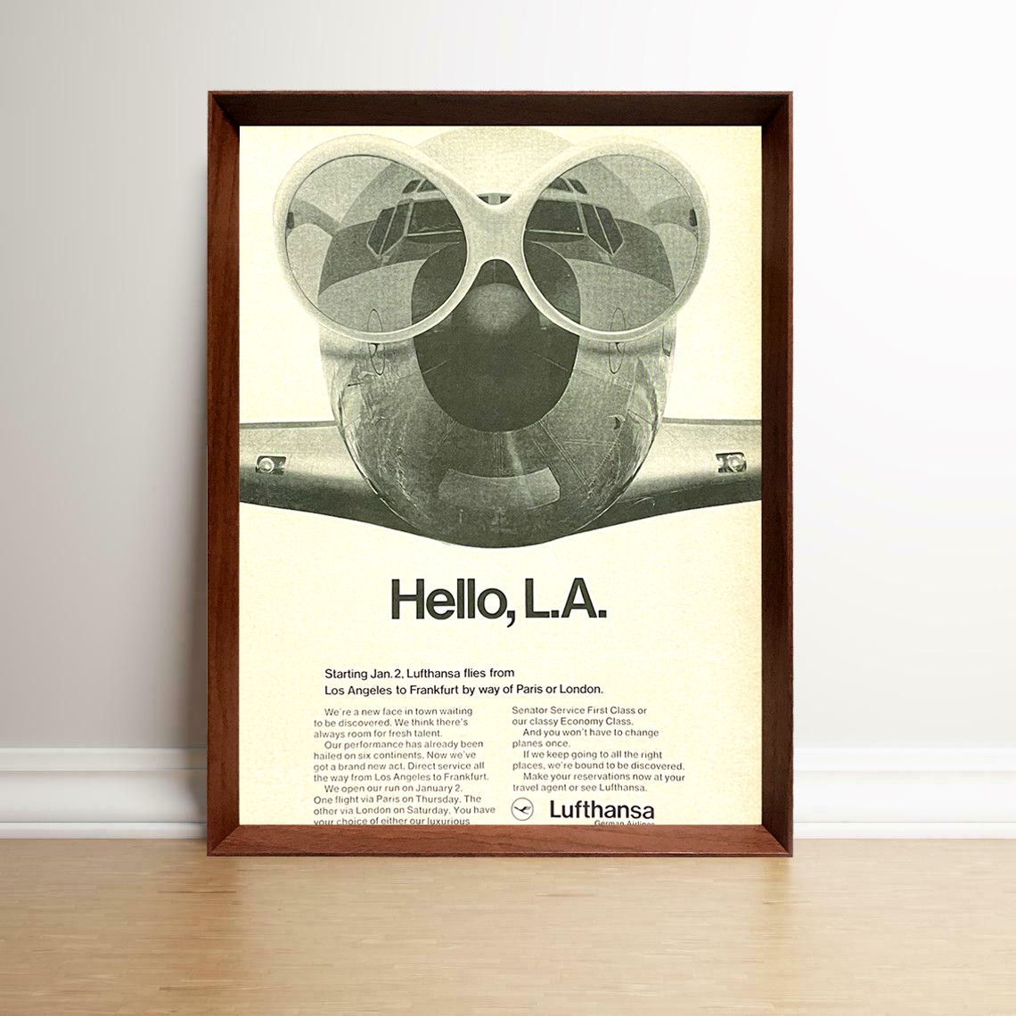 ヴィンテージ広告ポスター Razzia著 シャンパン広告 額縁