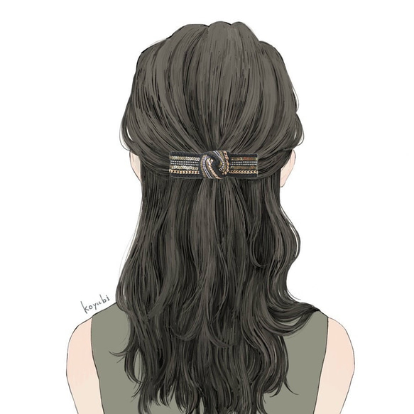 スパンコールリボンバレッタ 3枚目の画像