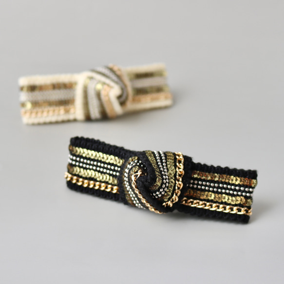 スパンコールリボンバレッタ 1枚目の画像