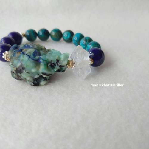 クリソコラ天然石ブレスレット素敵な逸品