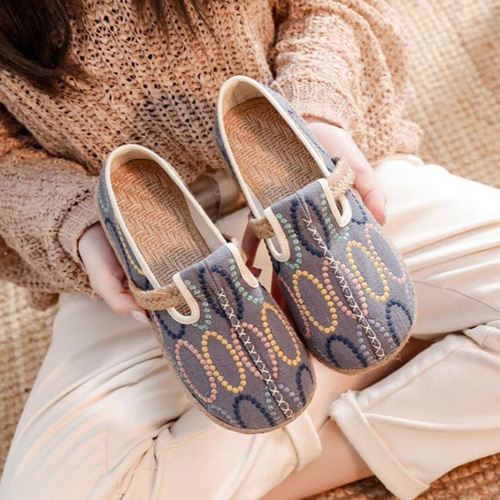 通勤 通学 仕事 ベーシック レディース 刺繍の靴 春 夏 秋 冬 フラット