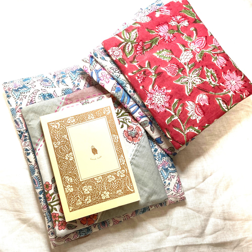 11月特別価格】 2H ꕥ インド綿 ブロックプリント ブック ケース