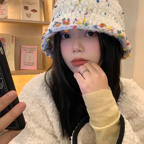 K秋冬のニット漁師の帽子女性の新しい羊の毛の羅紗の帽子の日系の百合ですJ 女性のニットの毛皮の漁師の帽子,暖かいかぎ針編みのバケットの