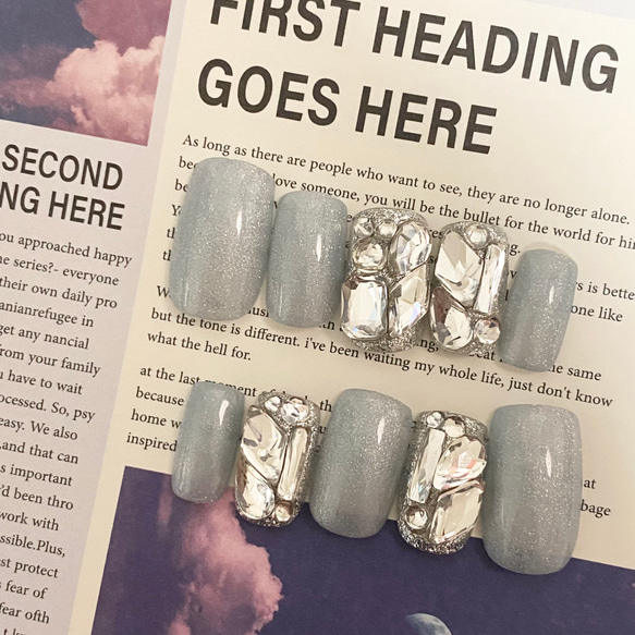 design20】韓国 マグネットストーンネイルチップ ネイルチップ（つけ爪  