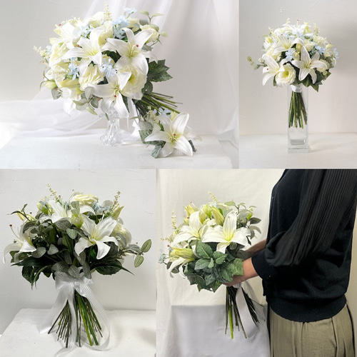 ブーケ ユリ カサブランカ 【完成品】 ウェディング ブーケ キット