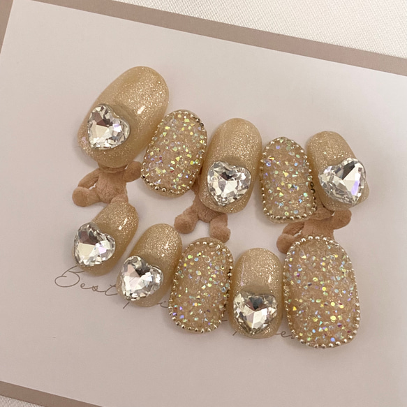 design47】韓国 ハートピクシーネイルチップ ネイルチップ（つけ爪