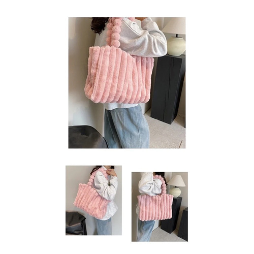 【未使用】CUTE　ぬいぐるみ生地　ふわふわバック 秋冬新作 ふわふわ ぬいぐるみ ハンドバッグ レディース、大容量ファー