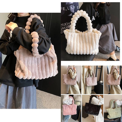 残り2点】ファーバッグハンドバッグもこもこふわふわ友達かわいい