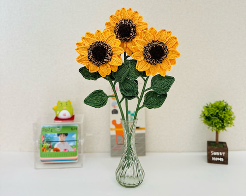 ハンドメイド ひまわり ブーケ 木製容器 ハンドメイド ひまわり ブーケ 木製容器